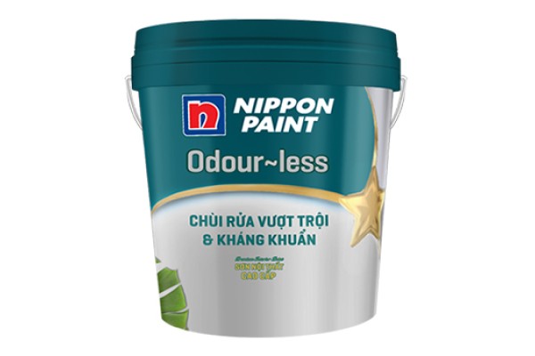Sơn Nippon Odour-less Chùi rửa vượt trội & Kháng khuẩn, sơn nội thất cao cấp tiêu diệt đến 99,9% vi khuẩn gây bệnh