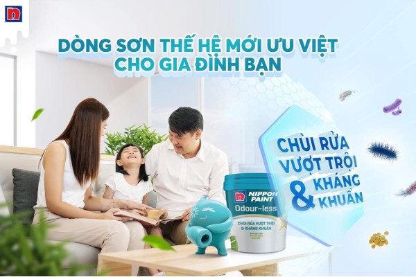 7 lí do bạn cần biết trước khi quyết định sử dụng sơn nội thất Nippon Odour-less Chùi Rửa Vượt Trội & Kháng Khuẩn